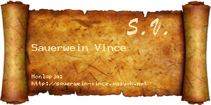 Sauerwein Vince névjegykártya